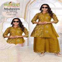 HARIYAALI MAHREEN VERTICAN READYMADE ELEGANCE COMBO SET KURTI WITH PLAZZO EXPORTS
