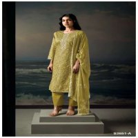 GANGA SAARYA S3651 WHOLESALE PREMIUM COTTON PRINTED WITH EMBROIDERY WORK FASHIONABLE SALWAR SUITS