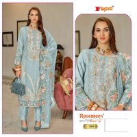 FEPIC ROSEMEEN C-1985 WHOLESALE ORGANZA EMBROIDERED WITH HAND WORK TRENDY PAKISTANI SUITS