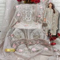 FEPIC ROSEMEEN C-1985 WHOLESALE ORGANZA EMBROIDERED WITH HAND WORK TRENDY PAKISTANI SUITS