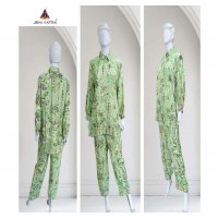 JISHA KAFTAN PRESENT SILK CO ORD SETS WHOLSALE GOLDEN FOIL PRINTED POLU SILK STYLIST CORD SET