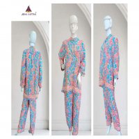 JISHA KAFTAN PRESENT SILK CO ORD SETS WHOLSALE GOLDEN FOIL PRINTED POLU SILK STYLIST CORD SET