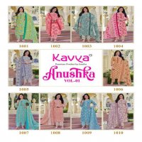 KAVYA ANUSHKA VOL-1 WHOLESALE PRINTED GERMAN COTTON WITH EMBROIDERY WORK READYMADE FANCY SUITS