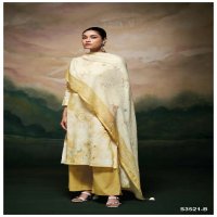 GANGA MEELA S3521 WHOLESALE PREMIUM PURE MAL PRINTED WITH HAND WORK FANCY TOP WITH PALAZZO AND DUPATTA