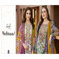 LEVISHA PRESENT MEHNAAZ WHOLESALE CEMRIC COTTON PAKISTANI PRINT WITH FANCY WORK UNSTITCHED TRENDY SALWAR SUITS