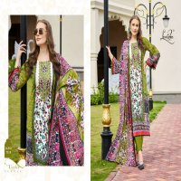 LEVISHA PRESENT MEHNAAZ WHOLESALE CEMRIC COTTON PAKISTANI PRINT WITH FANCY WORK UNSTITCHED TRENDY SALWAR SUITS