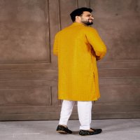 AR EXPORTS MANYAVAR VOL 1 RAYON SHIFFLLI SEQUENCE WORK READYMADE CLASSIC MENS KURTA