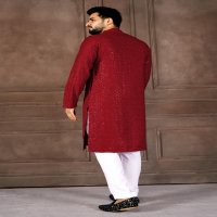 AR EXPORTS MANYAVAR VOL 1 RAYON SHIFFLLI SEQUENCE WORK READYMADE CLASSIC MENS KURTA
