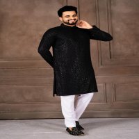 AR EXPORTS MANYAVAR VOL 1 RAYON SHIFFLLI SEQUENCE WORK READYMADE CLASSIC MENS KURTA
