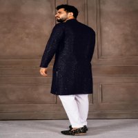 AR EXPORTS MANYAVAR VOL 1 RAYON SHIFFLLI SEQUENCE WORK READYMADE CLASSIC MENS KURTA