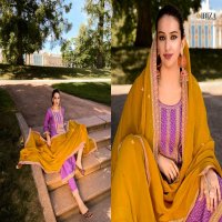 RANG BANDHEJ BY IBIZA RUSSIAN SILK TRADITIONAL WEAR DRESS MATERIAL EXPORTS