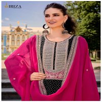 RANG BANDHEJ BY IBIZA RUSSIAN SILK TRADITIONAL WEAR DRESS MATERIAL EXPORTS
