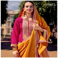 RANG BANDHEJ BY IBIZA RUSSIAN SILK TRADITIONAL WEAR DRESS MATERIAL EXPORTS