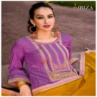 RANG BANDHEJ BY IBIZA RUSSIAN SILK TRADITIONAL WEAR DRESS MATERIAL EXPORTS