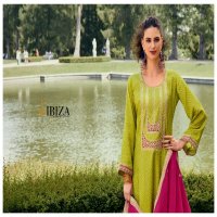 RANG BANDHEJ BY IBIZA RUSSIAN SILK TRADITIONAL WEAR DRESS MATERIAL EXPORTS