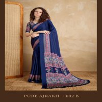 RAJTEX PURE AJRAKH VOL 2 SATIN CREPE FASHIONABLE SAREE WHOLESALER