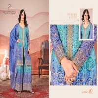 ZUBEDA KASTURI EMBROIDERY CHINON SILK PRINT READYMADE PLAZZO STYLE 3PCS DRESS