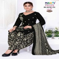 MASTI AFREEN BLACK VOL-23 WHOLESALE RAYON WITH EMBROIDERY DAILY WEAR PATIYALA STYLE SUITS