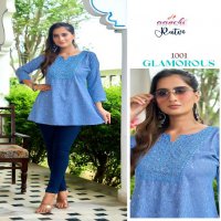AANCHI RUTVI WHOLESALE FANCY EMBROIDERY WORK UNIQUE COLOR FULLY STITCHED SHORT TOPS