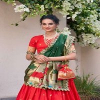 LNB SRIVIDYA WHOLESALE JACQUARD SILK PAITHANI STYLE WEDDING WEAR LEHENGAS
