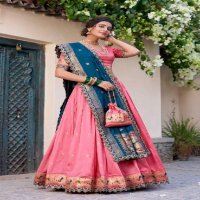 LNB SRIVIDYA WHOLESALE JACQUARD SILK PAITHANI STYLE WEDDING WEAR LEHENGAS