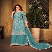 DANI FASHION VAANI VOL-24 WHOLESALE NET WITH CORDING WORK UNIQUE COLOUR TOP WITH PLAZZO AND DUPATTA COLLECTION