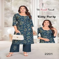 THE FINAL TOUCH R R FASHION KITTY PARTY VETICAN PRINT READYMADE STYLISH COMBO KURTI WITH PANT