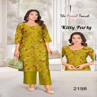THE FINAL TOUCH R R FASHION KITTY PARTY VETICAN PRINT READYMADE STYLISH COMBO KURTI WITH PANT