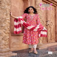 HEENA VOL 7 BY MYSTIC 9 RAYON PRINT READYMADE CLASSIC LOOK SUIT FOR WOMENS
