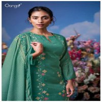 GANGA KOYEL S3592 WHOLESALE COTTON PRINTED WITH HAND EMBROIDERY DESIGNER SUITS