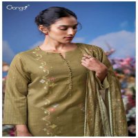 GANGA KOYEL S3592 WHOLESALE COTTON PRINTED WITH HAND EMBROIDERY DESIGNER SUITS