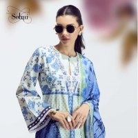 KIMORA PRESENT SOHNI BREEZE PURE COTTON LAWN WITH DIGITAL PRINT EMBROIDERY NECKLINE UNIQUE COLOR COMBINATION PAKISTANI SUITS