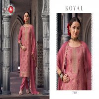 KOYAL BY TRIPLE AAA MUSLIN JACQUARD 3D WEAVING WITH DIAMOND AND HANDWORK  PRETTY LOOK 3PCS DRESS