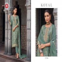 KOYAL BY TRIPLE AAA MUSLIN JACQUARD 3D WEAVING WITH DIAMOND AND HANDWORK  PRETTY LOOK 3PCS DRESS