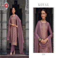 KOYAL BY TRIPLE AAA MUSLIN JACQUARD 3D WEAVING WITH DIAMOND AND HANDWORK  PRETTY LOOK 3PCS DRESS