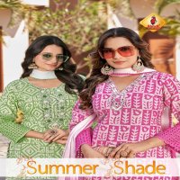 SHRUTI SUITS SUMMER SHADES COTTON FULLY STITCH ELEGANCE STYLE 3PCS DRESS