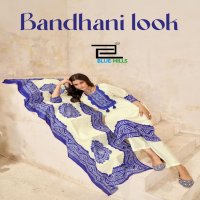 BANDHANI LOOK BY BLUE HILLS READYMADE MUSLIN CASUAL BIG SIZE 3PCS DRESS