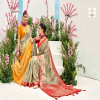 SHUBH SHREE TAKSHIKA WHOLESALE KHADI JACQUARD BORDER WITH FANCY BLOUSE DESIGNER SAREE EXPORTS