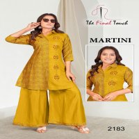 MARTINI BY THE FINAL TOUCH R R FASHION VETICAN PRINT READYMADE COMBO KURTI WITH PLAZZO