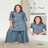 MARTINI BY THE FINAL TOUCH R R FASHION VETICAN PRINT READYMADE COMBO KURTI WITH PLAZZO