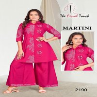 MARTINI BY THE FINAL TOUCH R R FASHION VETICAN PRINT READYMADE COMBO KURTI WITH PLAZZO