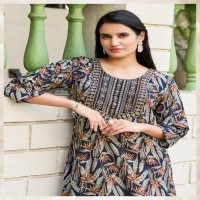 CHARMING VOL 2 BY VANISKA COLOURPIX RAYON READYMADE PLUS SIZE LONG KURTIS