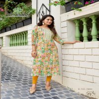 CHARMING VOL 2 BY VANISKA COLOURPIX RAYON READYMADE PLUS SIZE LONG KURTIS