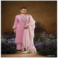GANGA MARSHA S3557 WHOLESALE PREMIUM PURE MUL SOLID COLOR WITH WORK CLASSIC DRESS FOR WOMENS