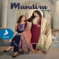 MANDIRA BY KAYA WHOLESALE RAYON PRINT WITH MASLIN DIGITAL PRINT 3 PCS READYMADE FANCY STRAIGHT DRESS FOR WOMENS