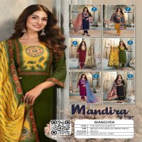 MANDIRA BY KAYA WHOLESALE RAYON PRINT WITH MASLIN DIGITAL PRINT 3 PCS READYMADE FANCY STRAIGHT DRESS FOR WOMENS