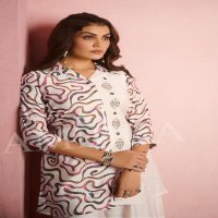 AMBIKA LAMHE VERTICAN CLASSIC LOOK FULLY STITCH KURTI WITH PLAZZO COMBO SETS