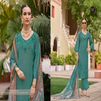 ZARA BY BELLIZA DESIGNER ROMAN SILK WITH EMBROIDERY WORK ELEGANCE 3PCS DRESS MATERIAL