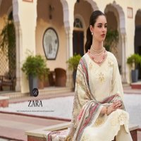ZARA BY BELLIZA DESIGNER ROMAN SILK WITH EMBROIDERY WORK ELEGANCE 3PCS DRESS MATERIAL