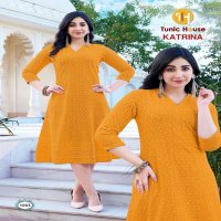 KATRINA BY TUNIC HOUSE CHIKAN WORK ANARKALI KURTI COMBO SET